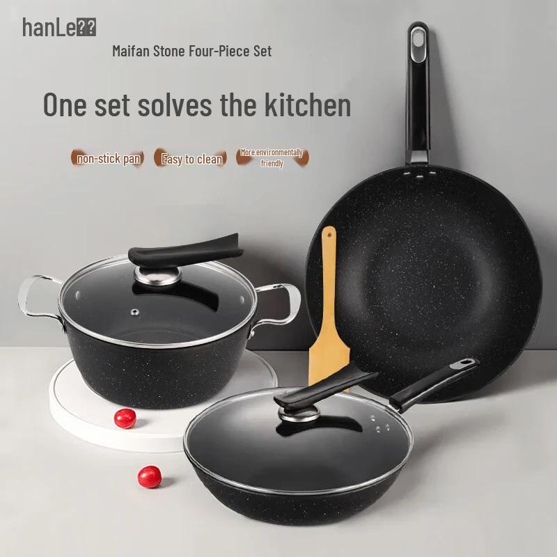 Hanle 4-Piece Refined Iron Cookware Set