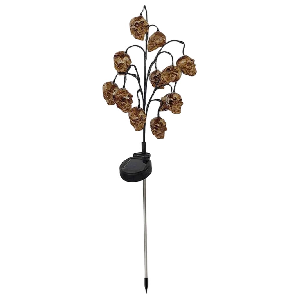 LED Solar Powered Pumpkin Branch Stake Lights Outdoor Yard Decorative Lighting for Garden Pathway Lawn Halloween Party Decor