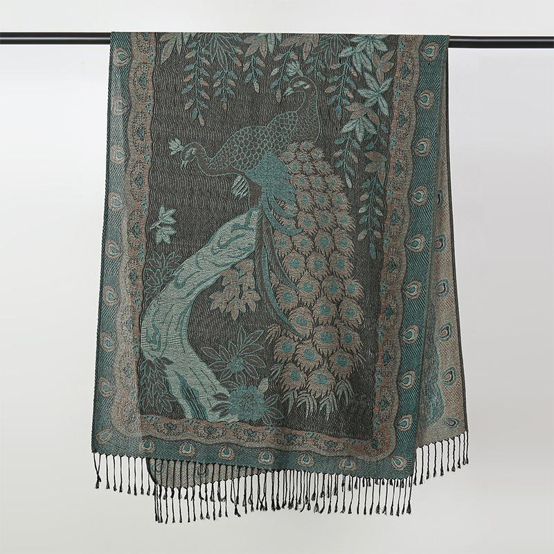 

Осенний кашемировый шарф женский платок теплый осенне-зимний шаль дизайнерский узор женский жаккардовый шарф высокого класса 70*175