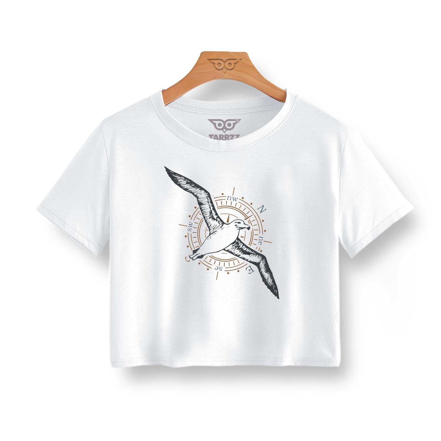 

Женская укороченная футболка с коротким рукавом с принтом «Альбатрос», летний модный укороченный топ, женская хлопковая укороченная футболка, однотонная повседневная женская футболка, Tarrzzcom