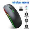 Wireless Mouse Dual Mode Bluetooth Mouse LED Rechargeable Laptop Mouse Portable Computer Mice With USB Receiver For Laptops iPad