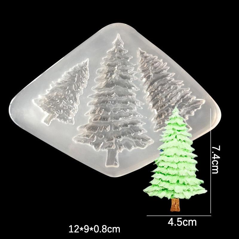 Christmas Tree Resin Jewelry Liquid Silicone Mold Transparent 3D Christmas Tree Silicone Mould DIY Christmas Jewelry Making Mold