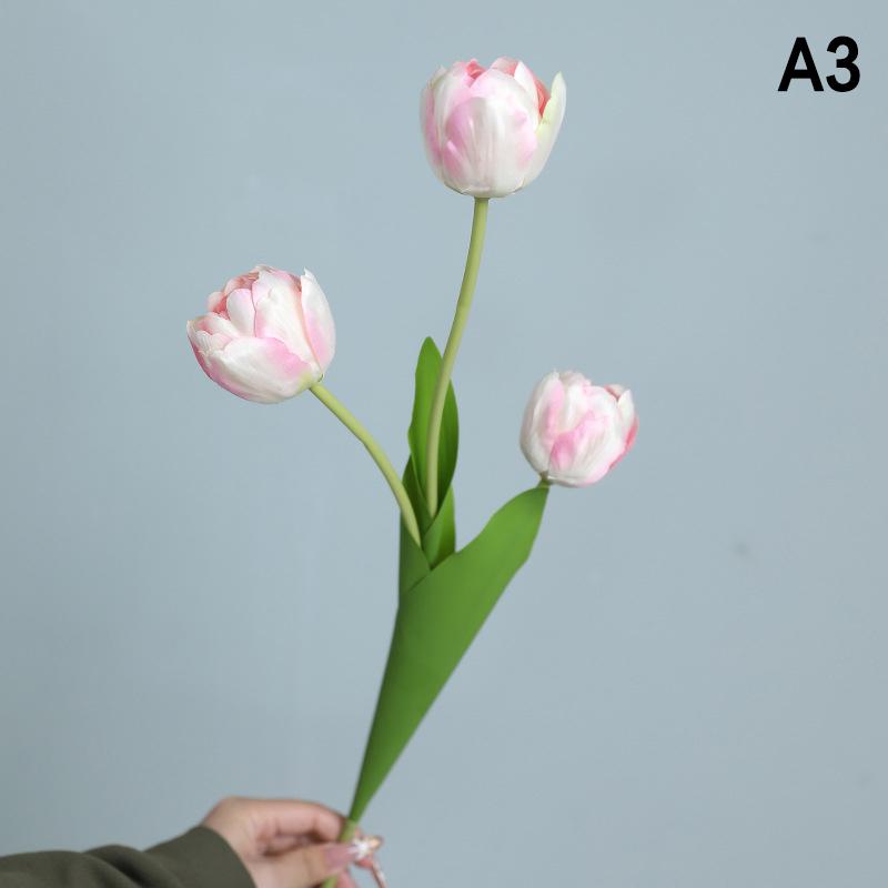 Simulation 3 Silk Tulips Home Living Room Dining Table Wedding Halloween Decoration Artificial Flowers Fake Flowers Fake Plants