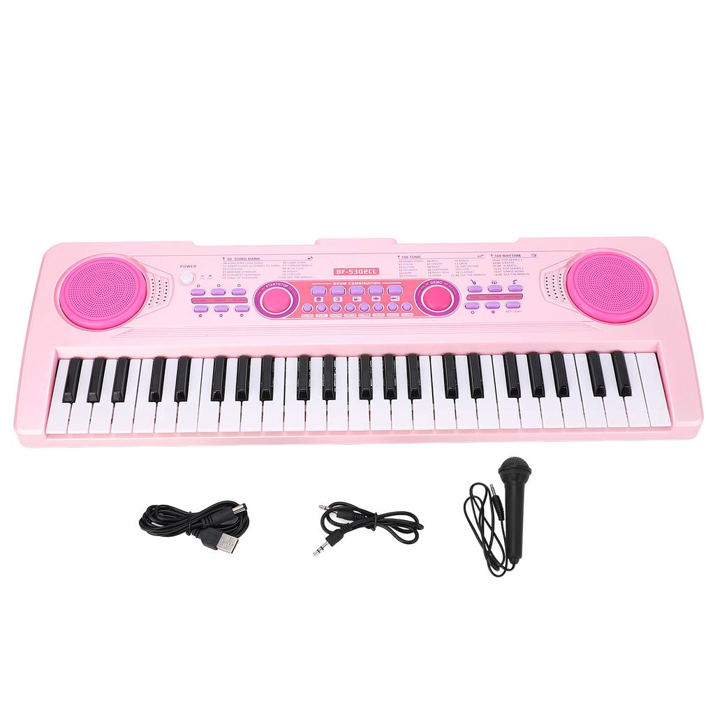 49 Keys Kids Piano Keyboard 100 Rhythms Tones Children Portable Digital Piano Educational