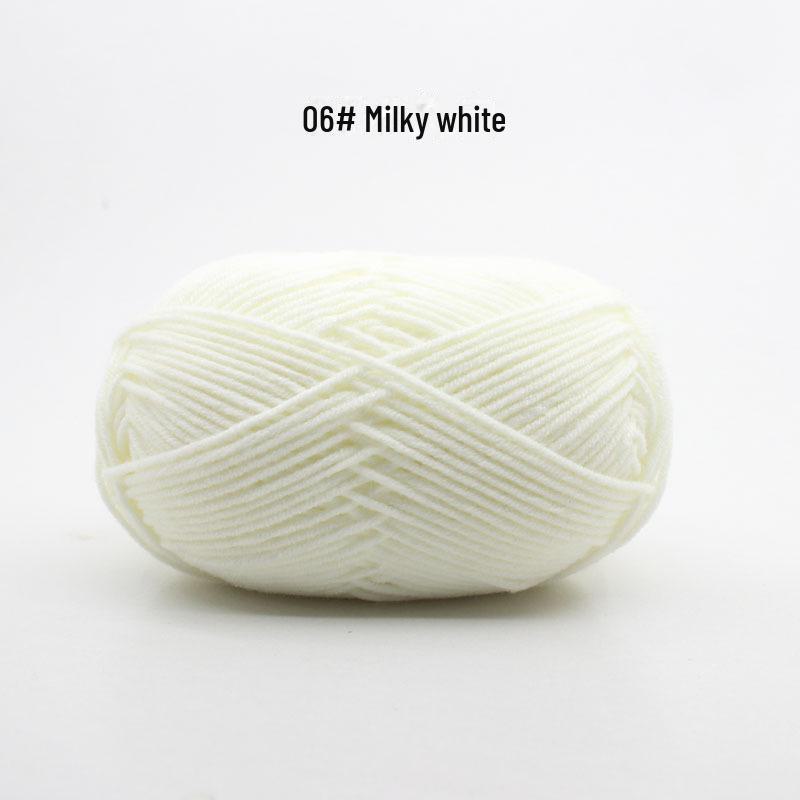 

4 нити пряжи из молочного хлопка средней толщины для ручного вязания детских изделий