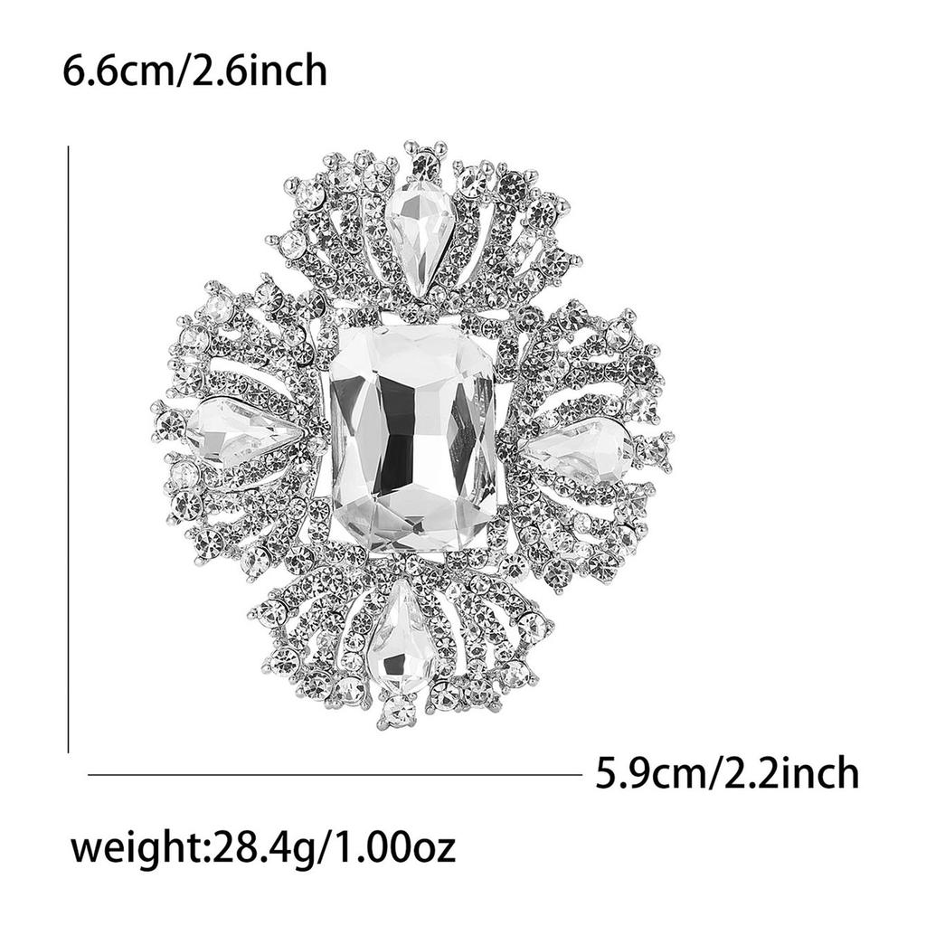 Crystal Brooch for Women Unisex Rhinestone Flower Pins Banquet Party Gifts Jewelry Accessories