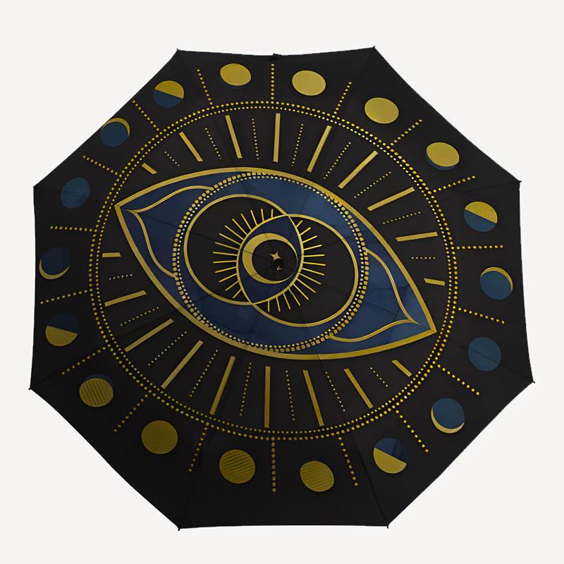 Elegant Eye Design    Umbrella, Portable 3 Fold Compact Umbrella for Men & Women, Valentine's Day Mother's Day Gif