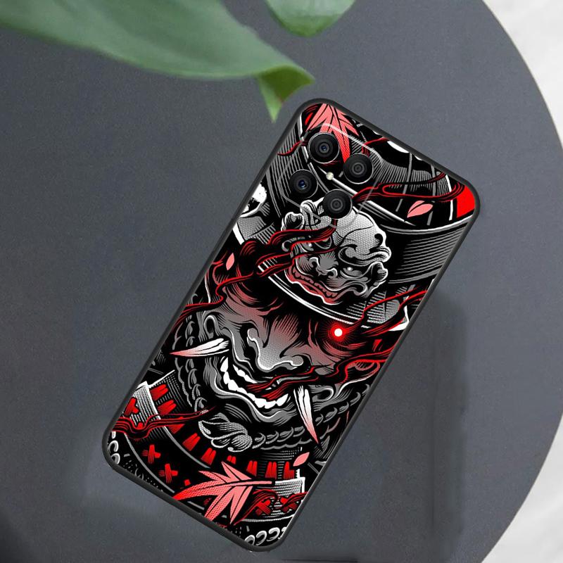 Samurai Mask Demon Case For Honor Magic 8 7 6 5 Pro Cover For Honor X9c X9b X9a X8a X8b 50 70 90 200 400 Lite