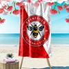 Brentford FC Print Beach Towel, Large Soft Quick Dry Towel for Beach Camping Swimming
