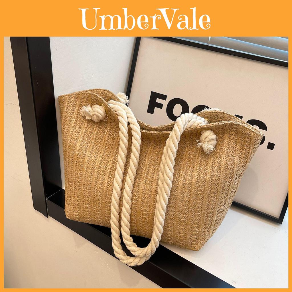 Chic Woven Tote Bag For Women Ideal For Spring Summer Travel Casual Beach Use