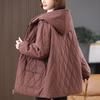 Women's 2024 Winter Fleece-Lined Thick Cotton Coat - Plus Size, Casual, Loose-Fit, Middle-Aged Style.