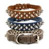 Pet Dog Rivet Collar Spiked Studded Strap Faux Leather Buckle Neck Collar 2.5cm Width