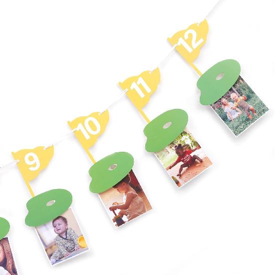 Golf 12 Monthly Photo Banner - Hole In One Milestone Banner, Newborn to 12 Months, Yellow