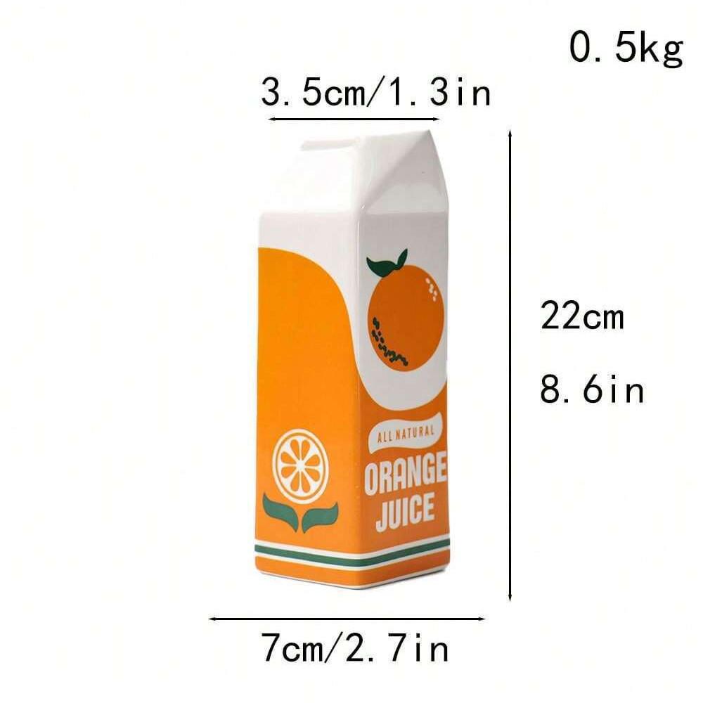 Orange Blossom Ceramic Vase – Artistic Home Decor Ornament for TV Cabinet or Desktop