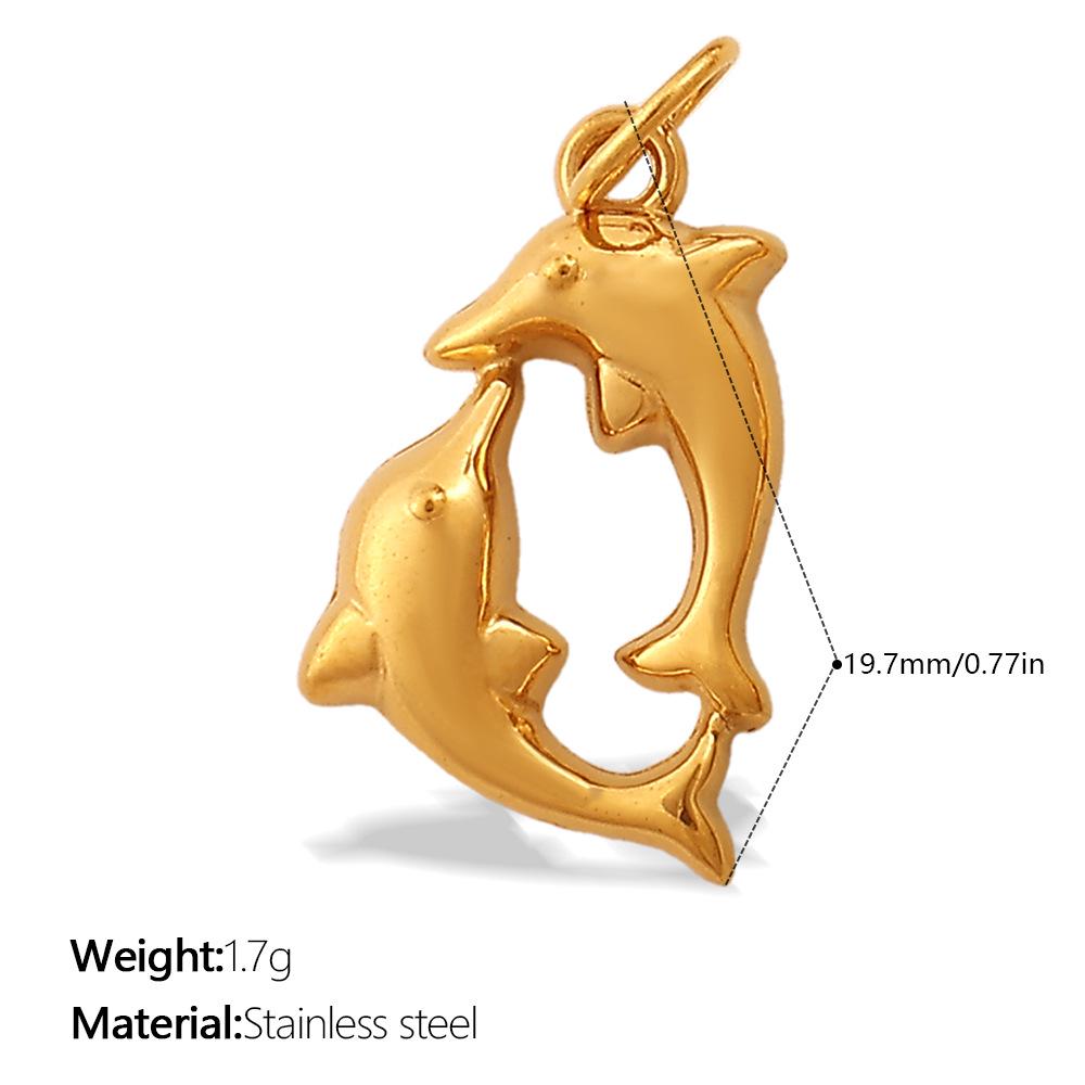 18k Gold-Plated European & American Ocean Series Sea Fish Charms for DIY Necklaces & Bracelets