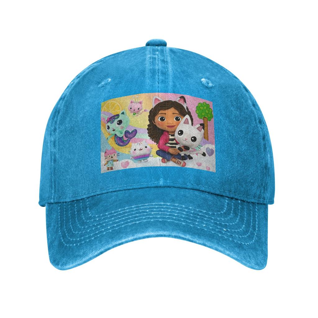 Gabbys Dollhouse Nordic Gabby Cat Pandy Paws Baseball Caps Denim Fabric Hats Adjustable Casquette Hip Hop Baseball Cowboy Hat