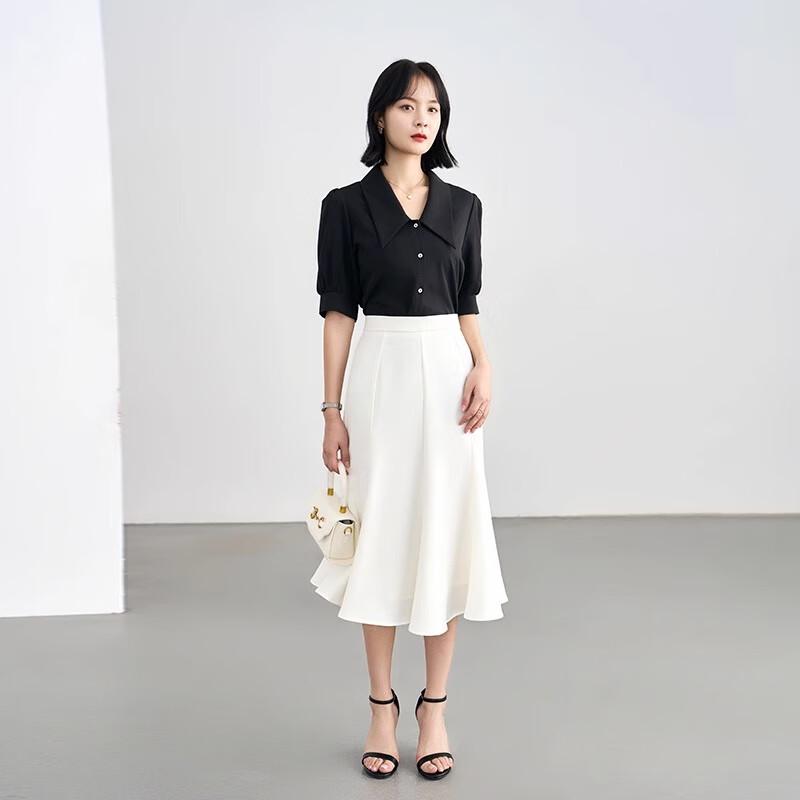 Women's Black Commuter A-Line Suit Skirt
