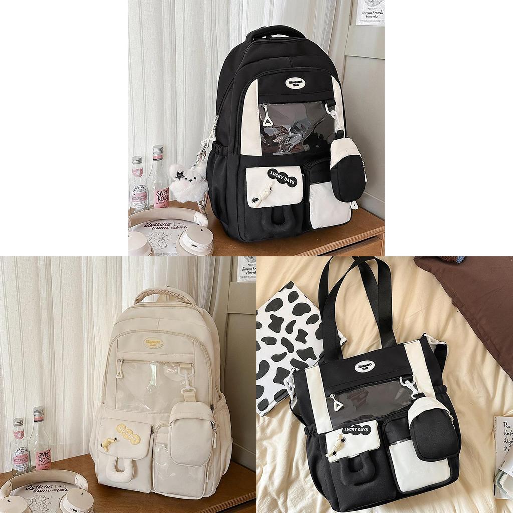 Sweet Girl Backpack With Fabric For School Use