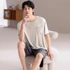 Men's Modal Summer Pajama Set: Short Sleeve & Shorts, Casual Plus Size Homewear