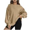 Sweatshirts For Women Oversized Long Sleeve Drop Shoulder Casual CrewNeck Split Hem Pullover Sweatshirts Tops