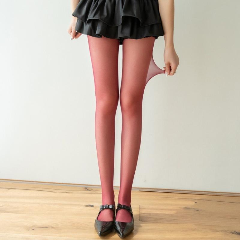 Damen Sexy Transparente Seidenstrümpfe Einweg Atmungsaktiv Feine Strumpfhosen Sommer Ultra Dünne Socken Bunt Anti-Haken Hakenfeste Strumpfhosen One Size