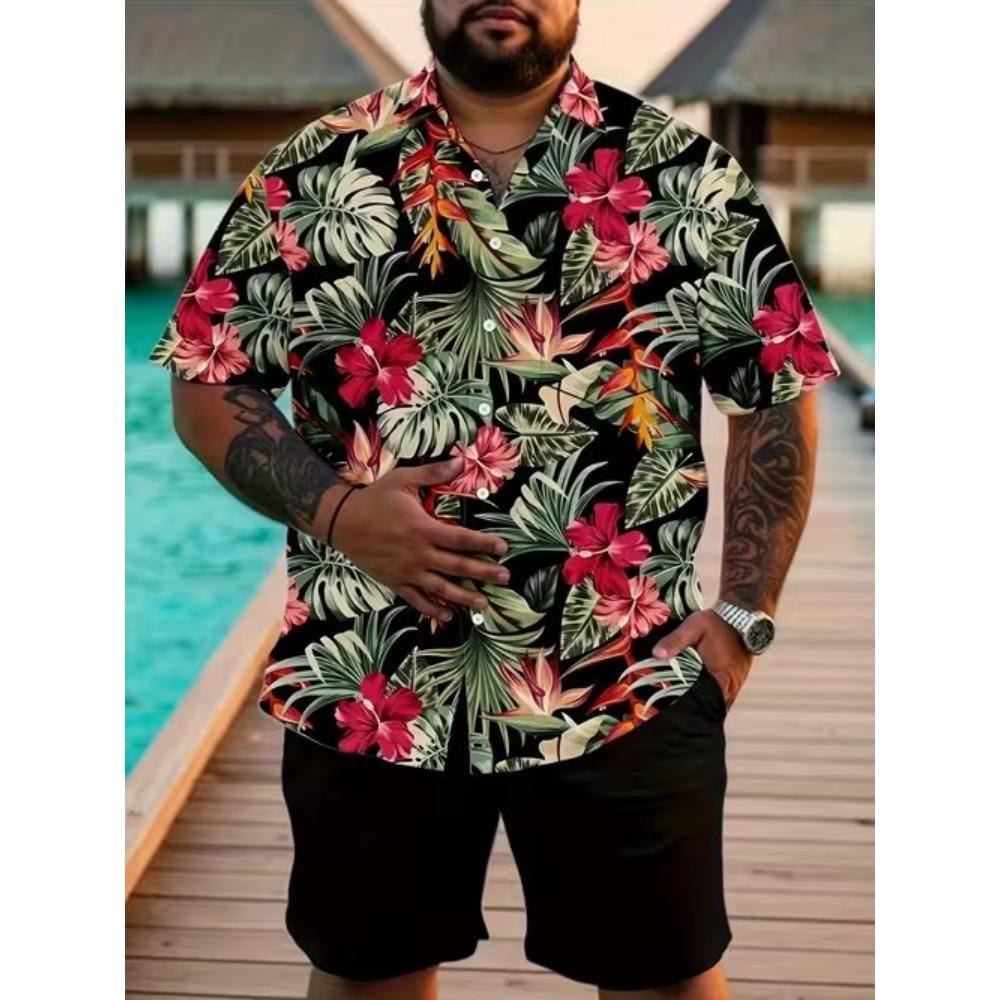 Men's Retro Fashion Pattern 3D Print Shirt Button Up Shirt Casual Shirt Summer Shirt Short Sleeve Daily Vacation Clothing