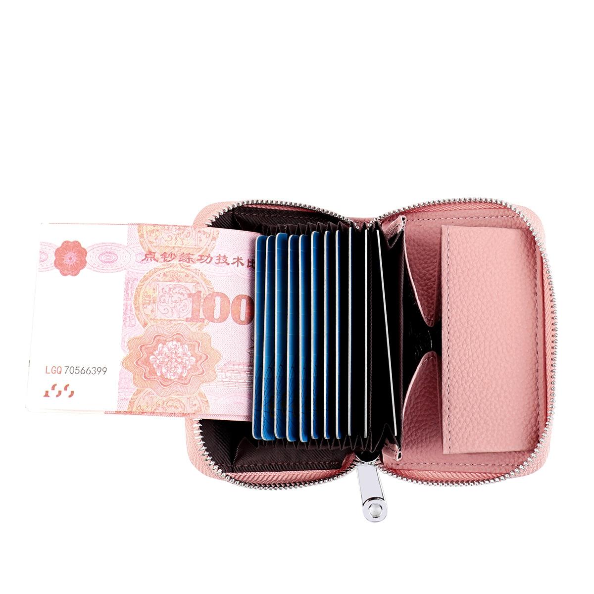 Cartera Minimalista De Cuero Genuino Con Cremallera Para Mujer — фото 5