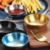 4pcs Gold Color Stainless Steel Sauce Dishes – Appetizer & Spice Serving Set, Condiment Trays for Kitchen & Table