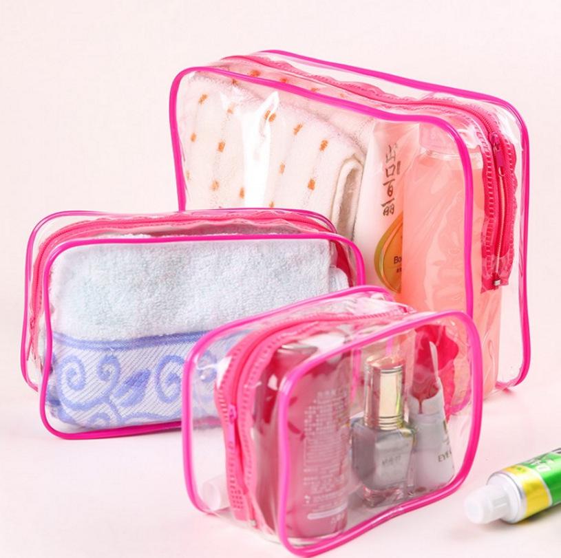 Clear Waterproof Travel Toiletry Bag - Portable, Durable PVC Cosmetic Organizer