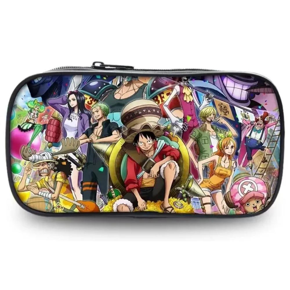 Cartoon Anime One Piece Luffy Zoro Sanji Marco Ace Sabo Pencil Case Stationery Box Students School Pen Bag Bags Gifts
