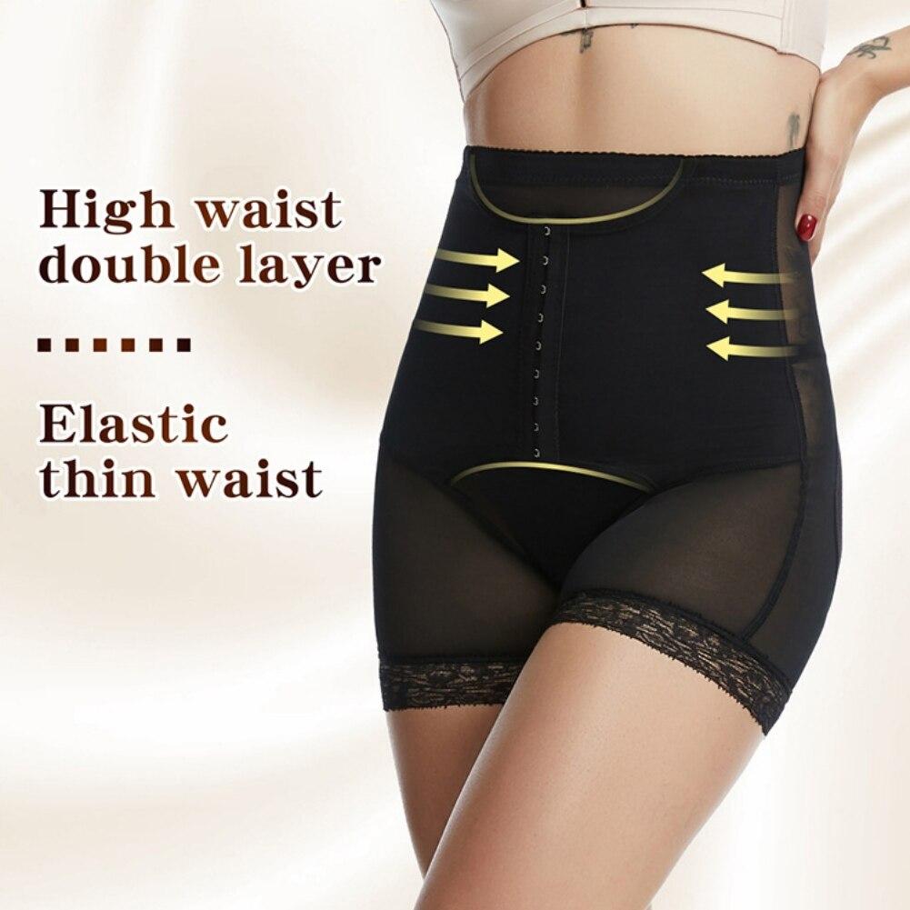 Women High Waisted Breasted Shaping Panties Lace Booty Lifting Boyshorts Tummy Control Thigh Shapewear Adjustable Waist Trainer