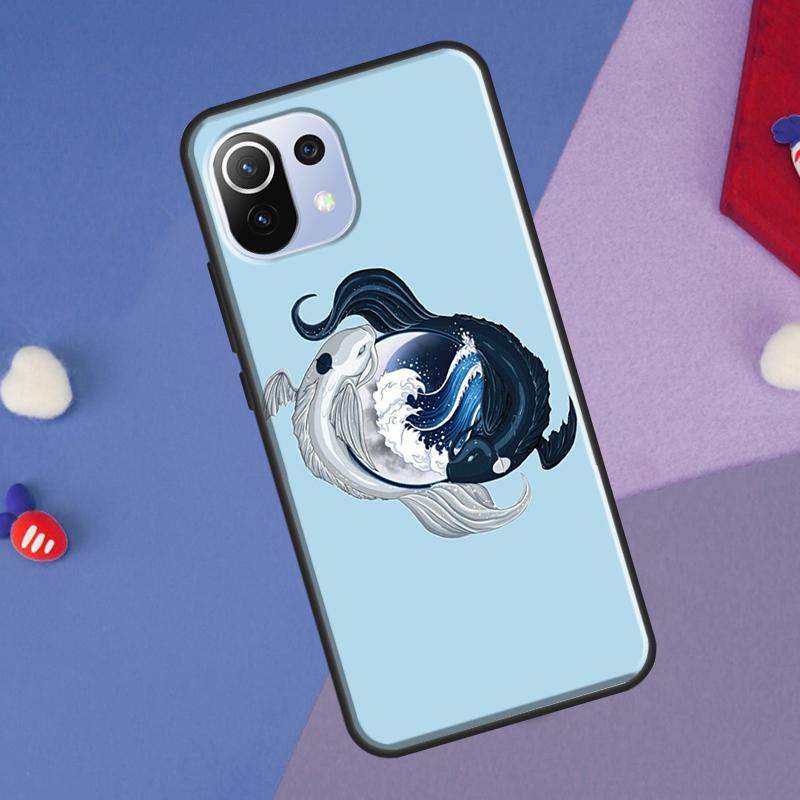 Koi Fish Yin Yang Art Cover For Xiaomi 14 Ultra 13 11T 12T 13T 14T Pro POCO X6 X7 Pro X3 X5 F3 F5 F6 M6 Pro Case