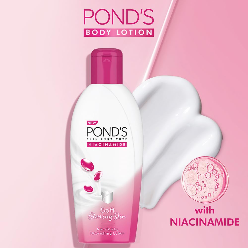 POND'S Loțiune de corp cu niacinamidă pentru piele moale și radiantă 90ml Hidratant cu triplă vitamină pentru piele uscată și aspră Hrănire Îngrijire hidratantă