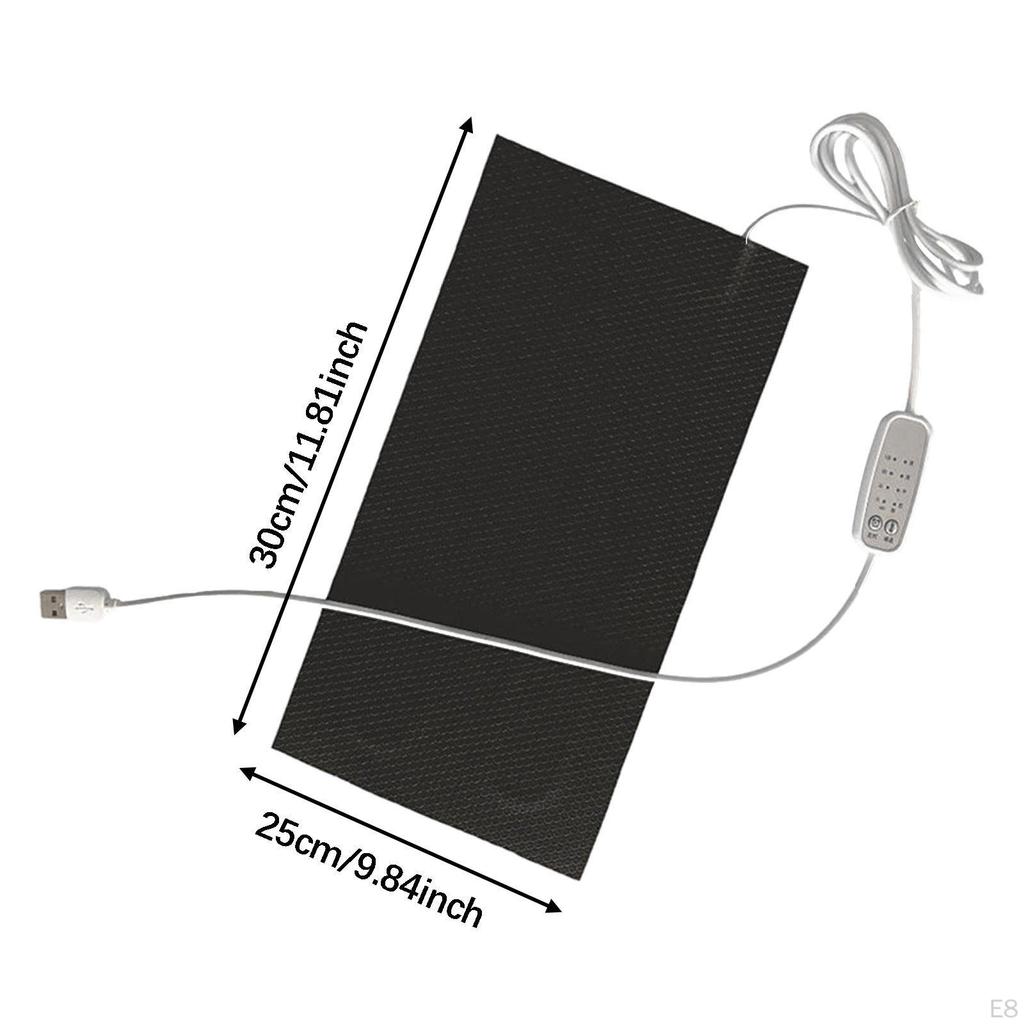 Heating Mat for Reptile Terrariums with USB Port, 4 Adjustable Temperature Levels, Nanofiber