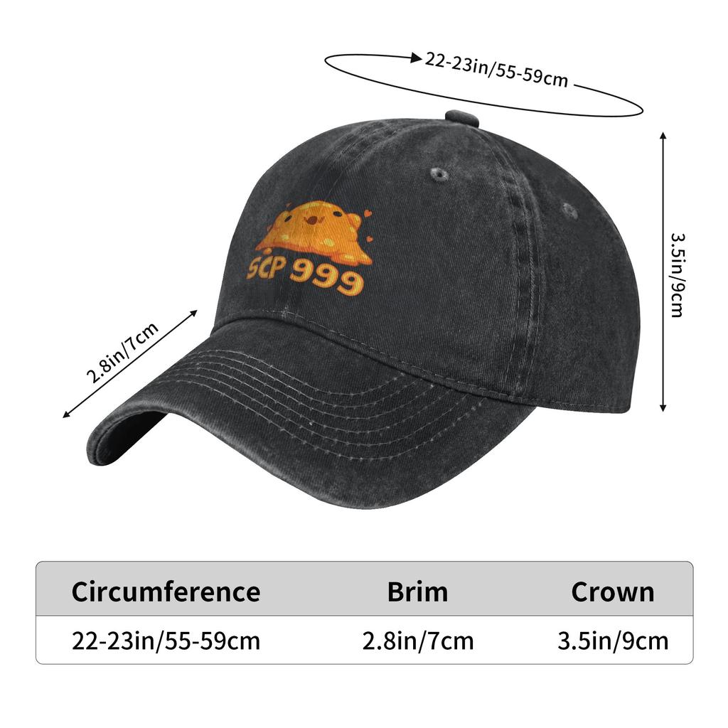 Unisex Baseball Hats SCP 999 Washed Denim Streetwear Baseball Caps Hip Hop Cap Casquette