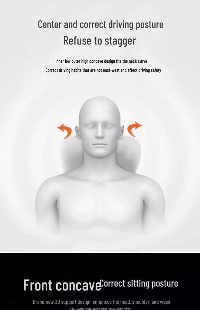 Car Memory Foam Neck & Lumbar Support Pillow Set: Ergonomic Headrest, All-Season Seat Back Cushion