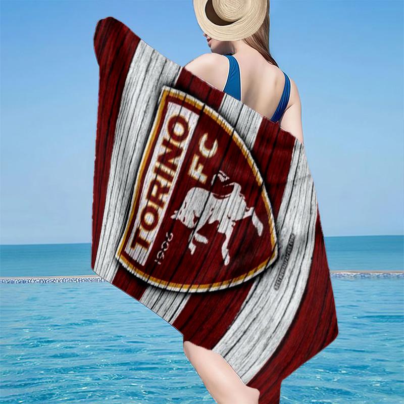 Torino Fc Crest Design Microfiber Beach Towel, Lightweight And Quick-Dry, for Summer Travel, Beach Essential, Swimming Pool