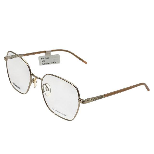 Used Love Moschino MOL568 3YG 140 5318 Glasses Eyewear Square Frame Metal Gold Logo Love Moschino