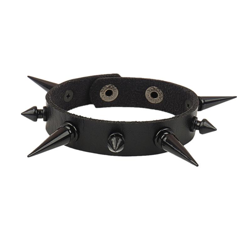 DIEZI Punk Goth Bat Skeleton Wrap Bracelet Women Men Vintage Harajuku Black PU Leather Chain Bracelet Bangles Halloween Jewelry