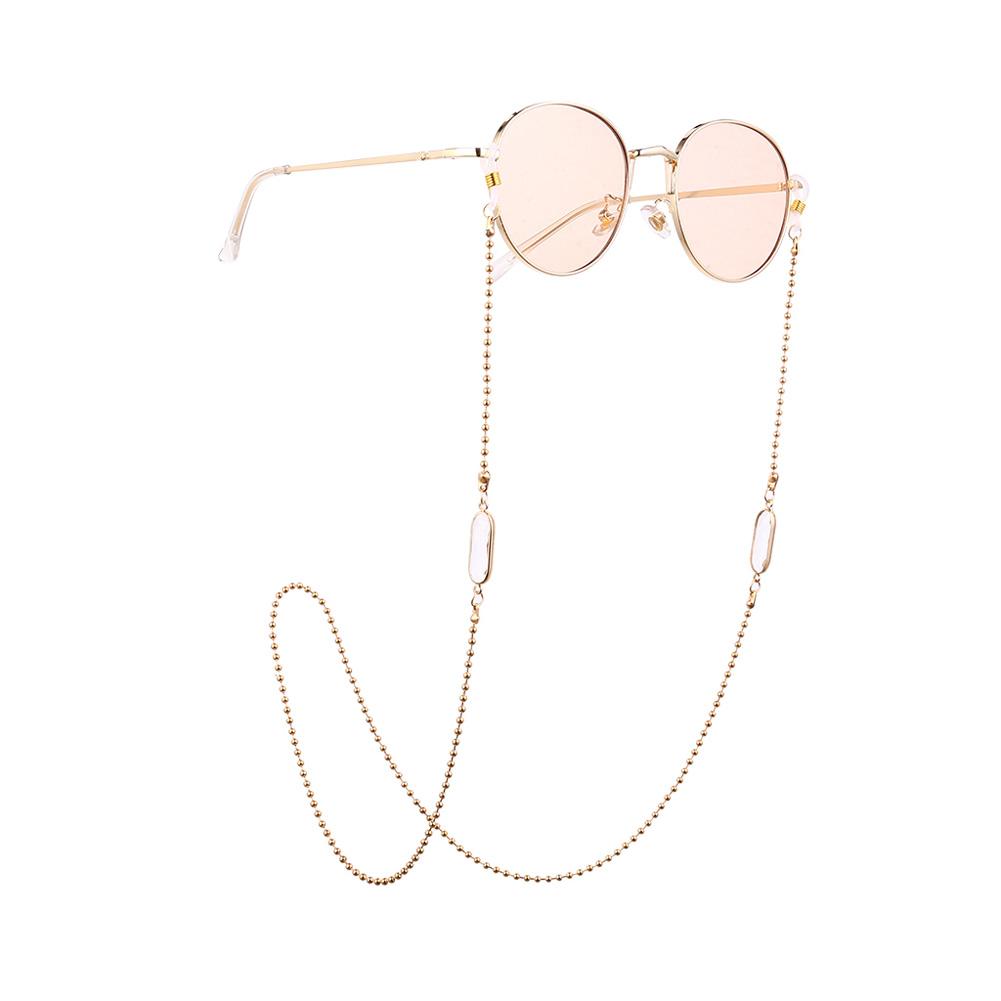 

Eyeglasses Chain Stylish Metal Silicone Ring Non-slip Fashion Glasses Chain Golden #1