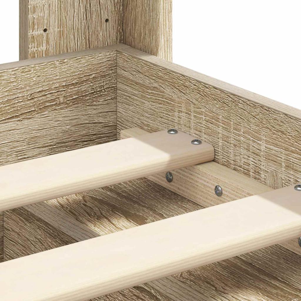 Bed Frame with Storage Space and Headboard Sonoma Oak 200 x 200 cm