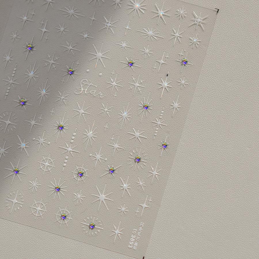 Gold Silver Love Star Moon Geometric Lines Necklace Stamping Retro Soft Self Adhesive Nail Art Sticker Manicure Decal