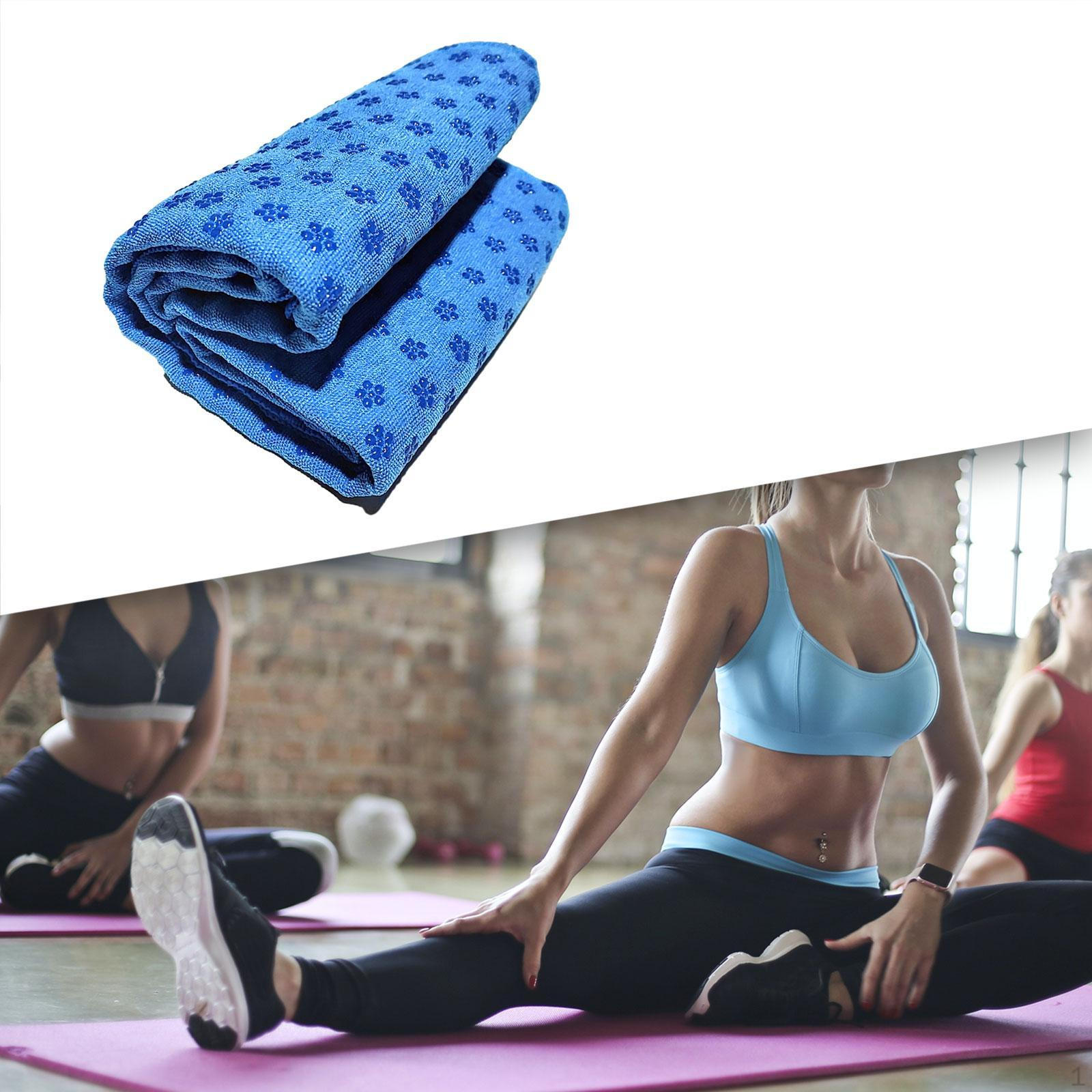 

Полотенце для упражнений для коврика для йоги из нескользящей микрофибры для фитнеса в помещении синий