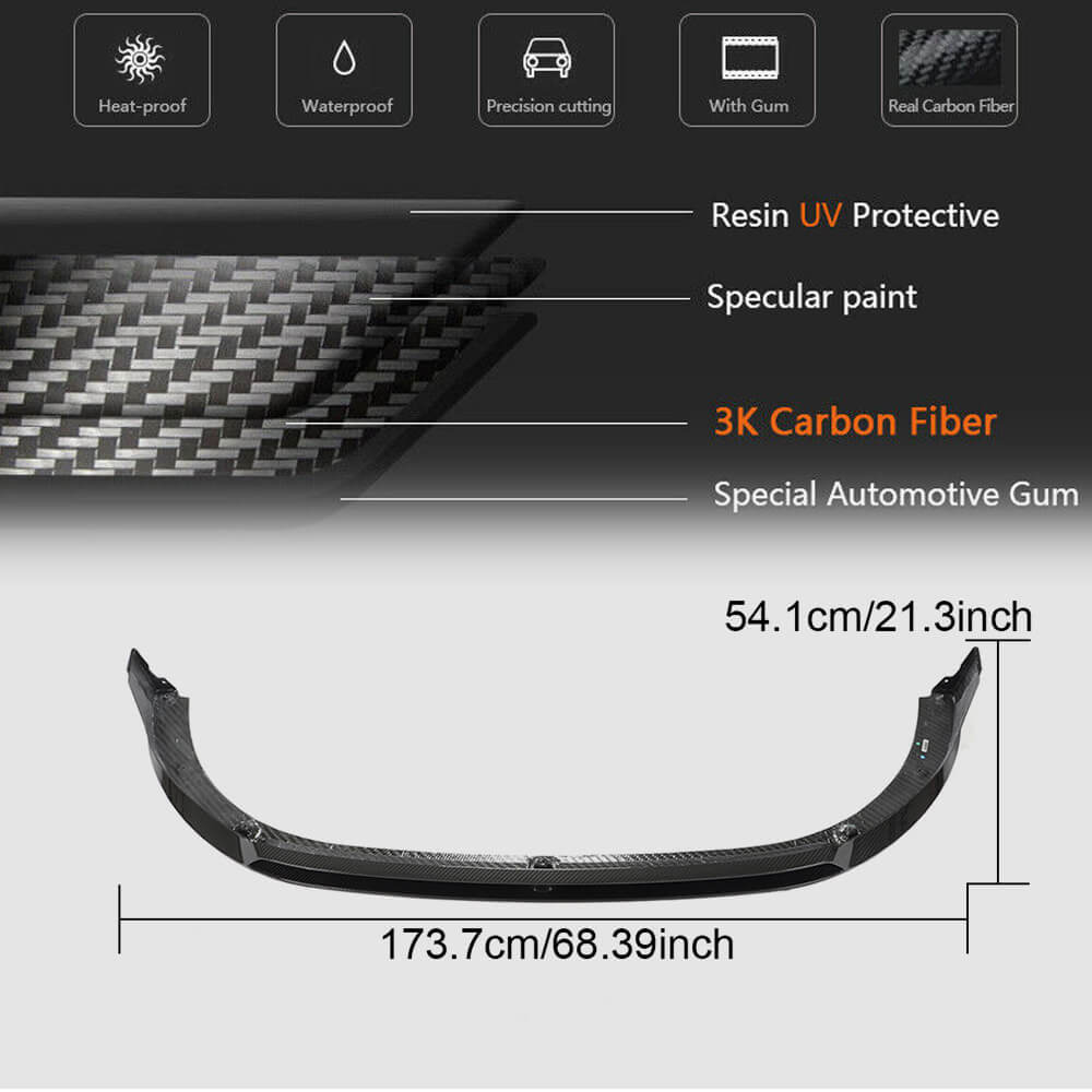 Front Bumper Lip Cover (for GTI HB, Dry Carbon) for Volkswagen Golf 8