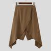 INCERUN Men Elastic Waist Irregular Layers Casual Loose Half Cuffed Pants