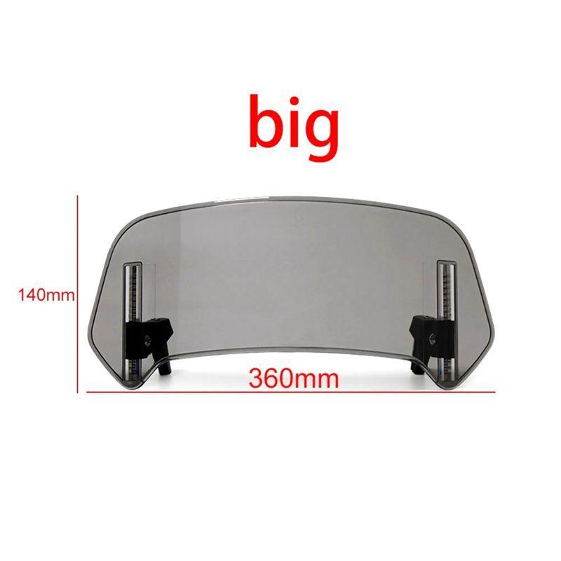 Powerful Motorcycle Windshield Extension Adjustable Spoiler Deflector For BMW KAWASAKI HONDA 36X14cm Grey