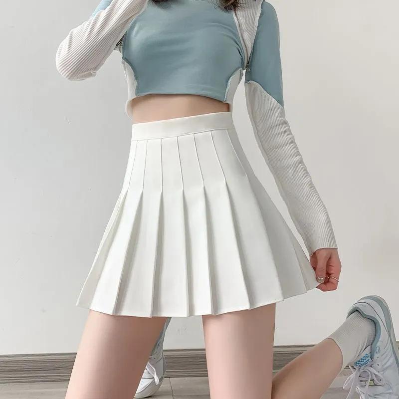 

Летняя плиссированная юбка с карманами Маленькая эластичная высокая талия Эластичная А-силуэта Короткая юбка Женская облегающая юбка L