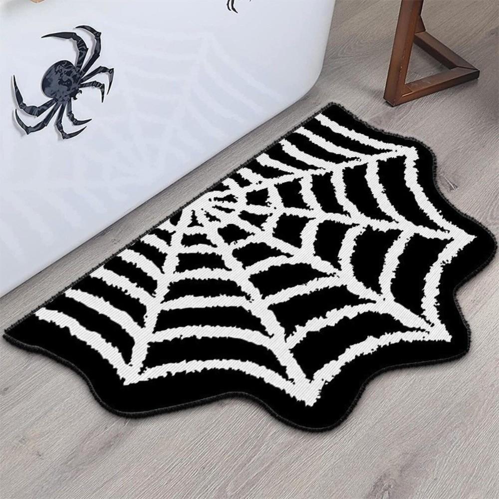 Non-slip Halloween Door Mat Crystal Velvet Fluffy Carpet Trendy Bathroom Mat  for Halloween