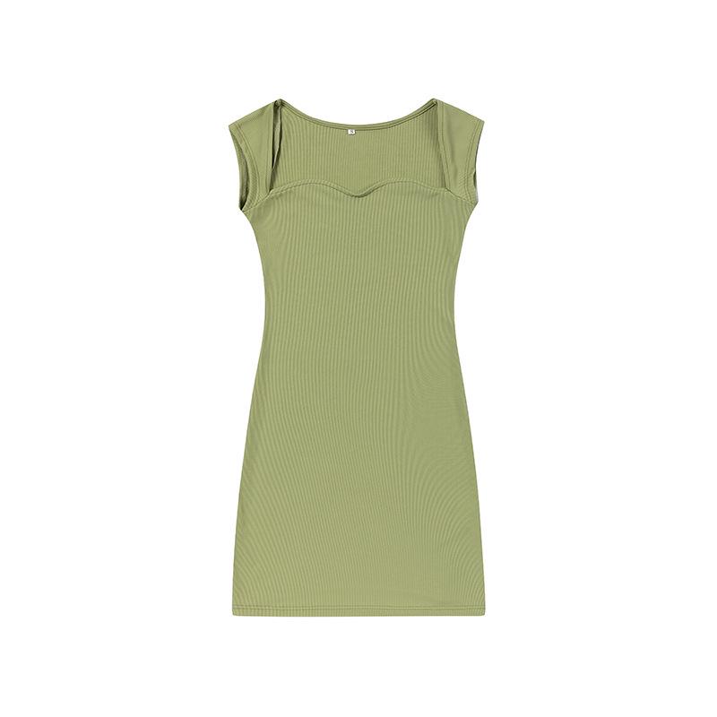 Spring European American Women's Sexy Sleeveless Bodycon Knit Dress
