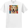 3dRose, Cool Funny Colorful Yellow Labrador Retriever Dog Face Abstract Art, T-Shirt